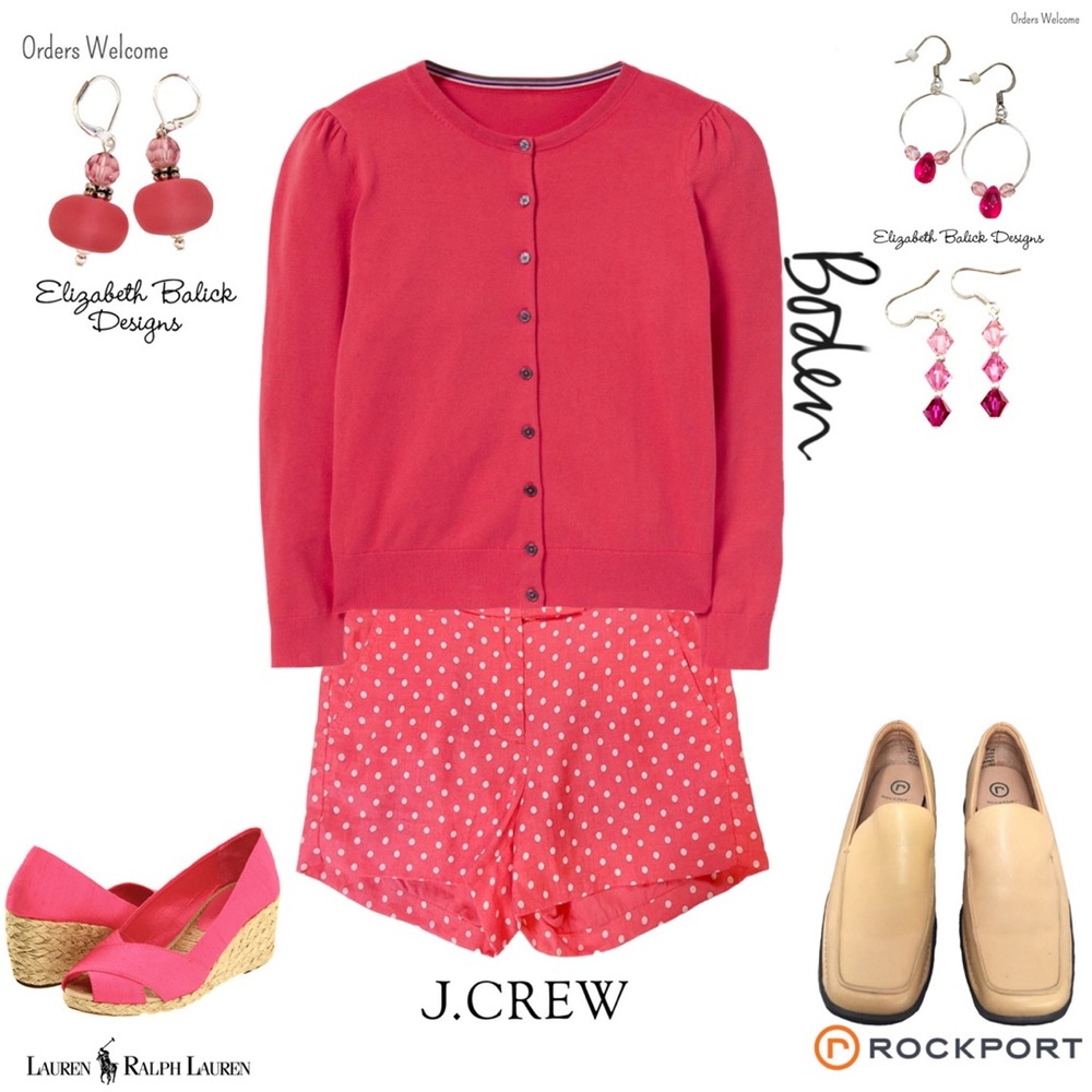 Handmade Drop Hoop Earrings Silver w/ Pink Czech Glass Beads EB Designs (Me) NEW - Picture 6 of 6